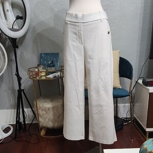 Jules & Leopold Ivory Wide Leg Crop Pants Sz.L Approx. 17" Waist, 24" Inseam Euc